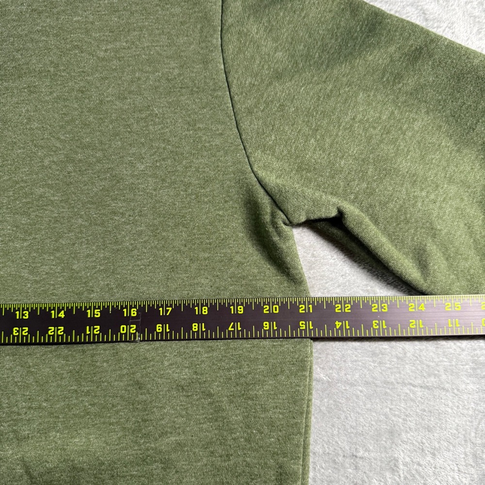 Reebok Quarter Zip Pullover Sweatshirt Olive Green Medium Mens Logo - Picture 8 of 10